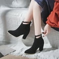 thumbnail image 1 of POROPL Boots for Women Ankle Winter Chunky Suede Buckle Shoes,Boots for Saving Size 6.5, 1 of 9