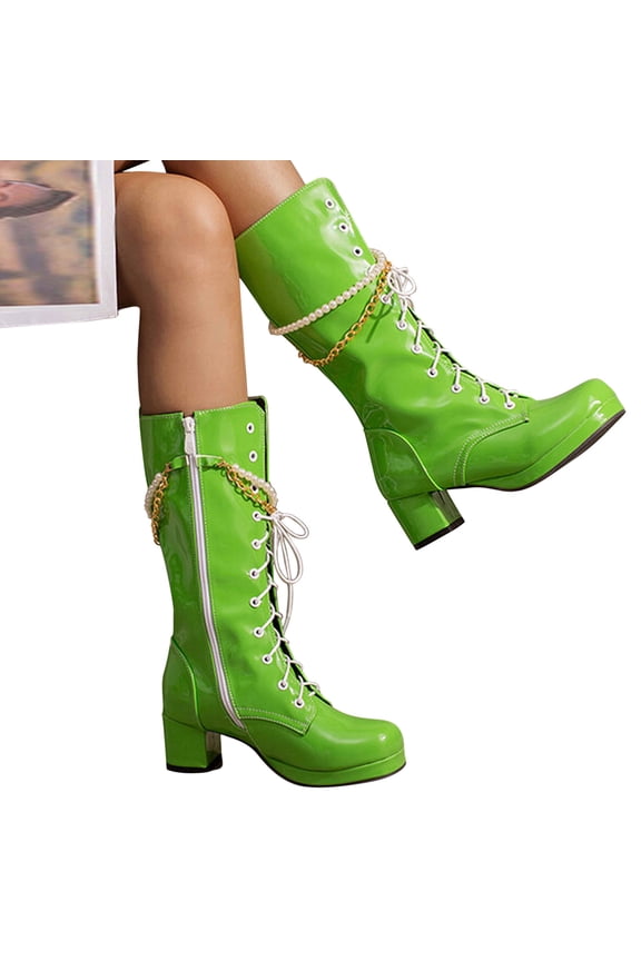 Boots for Women Mid Calf High Heel Leathertassel Knight Shoes,Boots for Women Size 8.5