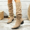 thumbnail image 1 of POROPL Boots for Women Mid Calf High Heel Pointed Toe Shoes,Boots for Saving Size 6, 1 of 9
