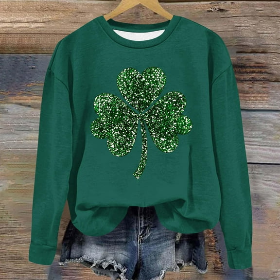 POROPL Crewneck Sweatshirts Women St. Patrick'S Day Trendy Long Sleeve Sweatshirts Loose Cute Funny Ghost Print Pullover Tops