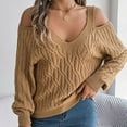 thumbnail image 1 of POROPL Fall Sweaters for Women 2025 Lantern Sleeve Long Sleeve V-Neck Boat Neck Sweater Casual Warm Knitted Blouse Top Size S-L, 1 of 8