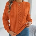 thumbnail image 1 of POROPL Fall Sweaters for Women 2025 Lantern Sleeve Sweater Casual Hollow Top Size S-XL, 1 of 8