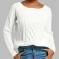 thumbnail image 1 of POROPL Fall Sweaters for Women 2025 Long Sleeve Crew Neck Sweater Oversized Knitted Pullover Size S-XL, 1 of 3