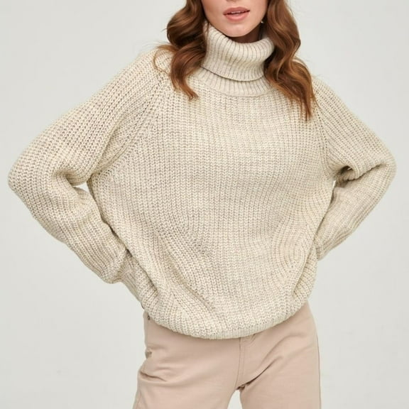 POROPL Fall Sweaters for Women 2025 Long Sleeve Crew Neck Sweater Oversized Knitted Pullover