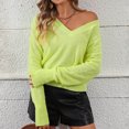 thumbnail image 1 of POROPL Fall Sweaters for Women 2025 Long Sleeve V-Neck Sweater Casual Knitted Size S-XL, 1 of 9