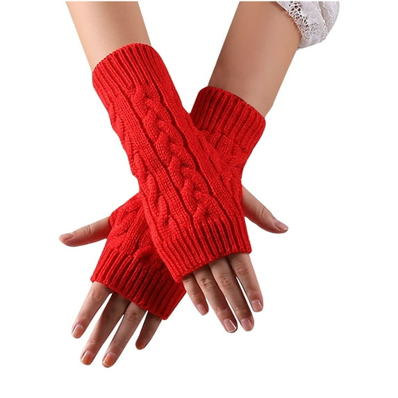POROPL Fingerless Gloves ForWomen Girl Knitted Arm Fingerless Keep Warm Winter Gloves Soft Warm Mitten For Women 2022