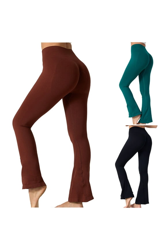 Flare Leggings for Women High Waisted Slim Tummy Control Leggings Stretch Yoga Athletic Workout Size S-L