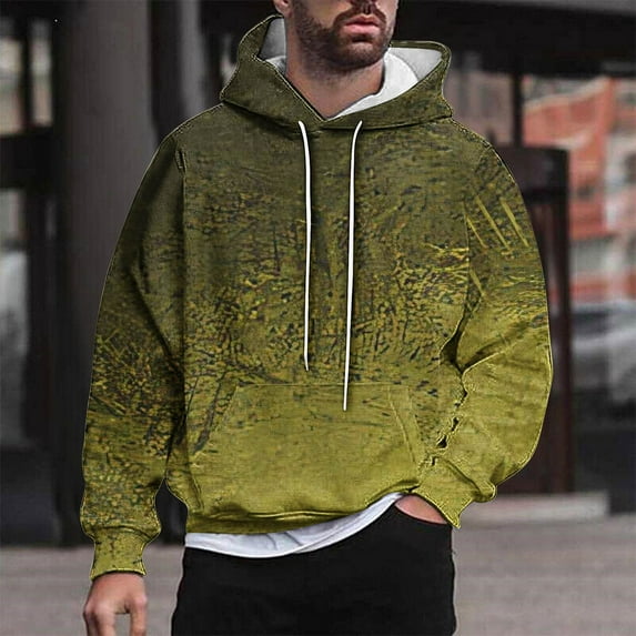 POROPL Graphic Men Hoodies Fashion Long Sleeve Sweatshirts with Pockets Print Pullover Tops Casual Fall Outfits