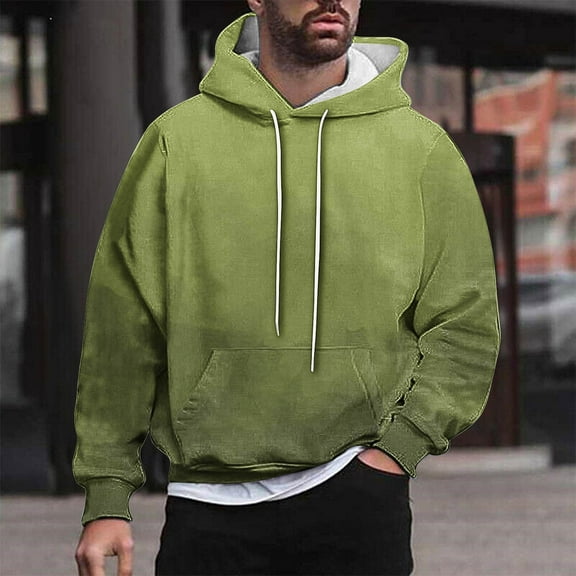 POROPL Hoodie Sweatshirts for Men Fashion Long Sleeve Sweatshirts with Pockets Casual Print Pullover Tops