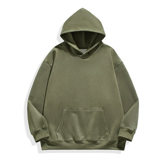 POROPL Hoodies Men Crew Neck Long Sleeve Pullover Sweatshirts Casual Plain Fall Sweatshirts