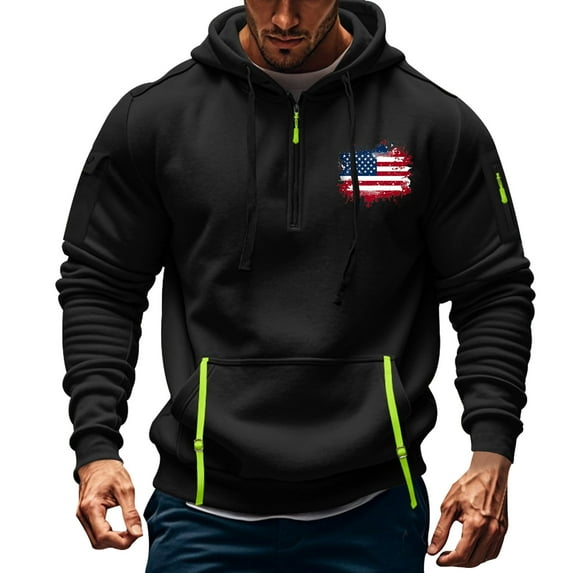 POROPL Hoodies for Men Sweatshirts for Men Drawstring Color Block Loose Long Sleeve Pullover Top with Pockets Size 3XL