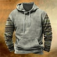 thumbnail image 1 of POROPL Hoodies for Men Sweatshirts for Men Drawstring Print Loose Long Sleeve Pullover Top with Pockets Gray US:14, 1 of 3