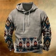 thumbnail image 1 of POROPL Hoodies for Men Sweatshirts for Men Drawstring Print Loose Long Sleeve Pullover Top with Pockets Gray US:8, 1 of 3