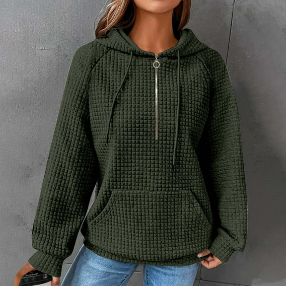 POROPL Hoodies for Women Fashion Crew Neck Long Sleeve Sweatshirts with Pockets Casual Plain Fall Sweatshirts