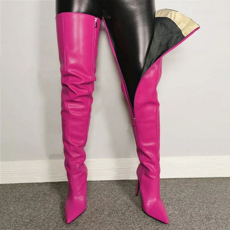 Over the knee high heel cheap boots wide calf