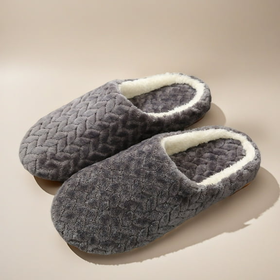 POROPL House Slippers for Women Fuzzy Slippers Soft Sole Slippers Winter Indoor(Argyle,Slip On,Warm) Size 6-6.5