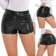 thumbnail image 1 of POROPL Jean Shorts for Women Denim Summer High Waist Stretch Casual Shorts Leather Short, 1 of 7
