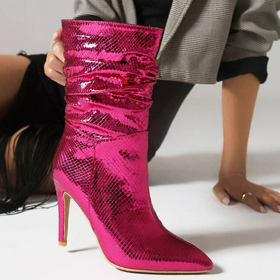 POROPL Knee High Boots for Women Fall High Heel Pointed Toe Shoes,Boots for Women Size 8.5