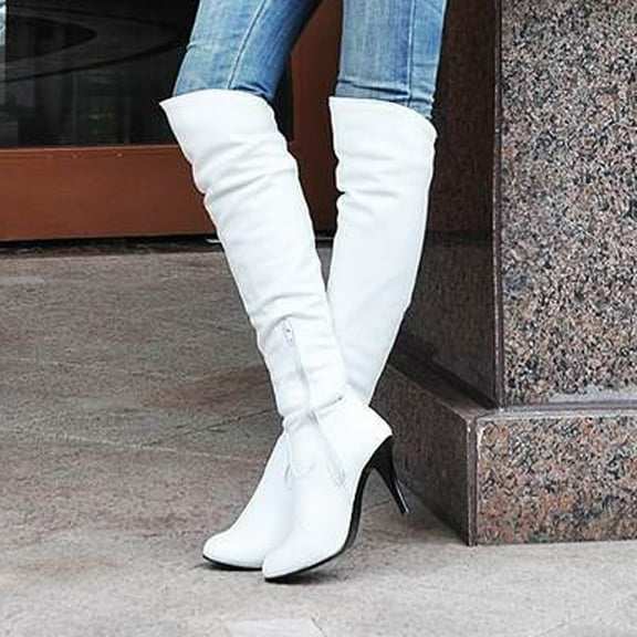 POROPL Knee High Boots for Women Fashion Winter High Heel Warm Knight Shoes,Boots for Women Size 7