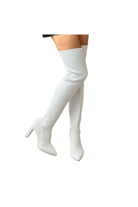 Knee High Boots for Women Pointed Toe Sock Shoes,Boots for Saving Size 4.5