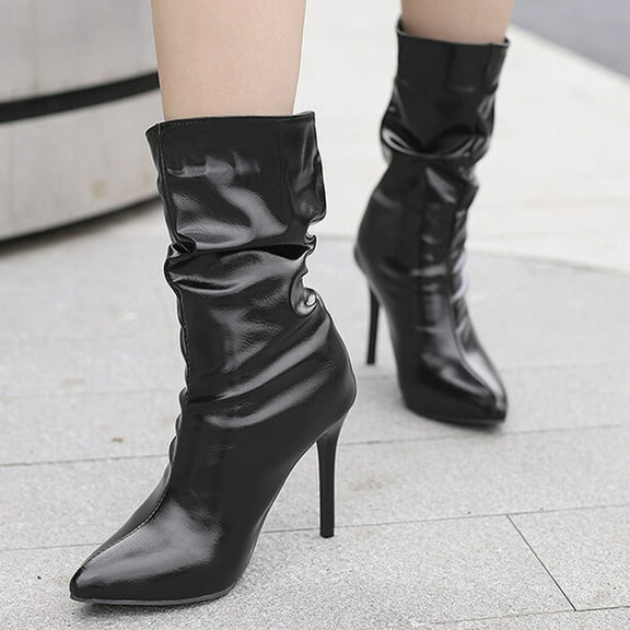 POROPL Knee High Boots for Women Winter Fall High Heel Pointed Toe Knight Shoes,Womens Boots Size 9