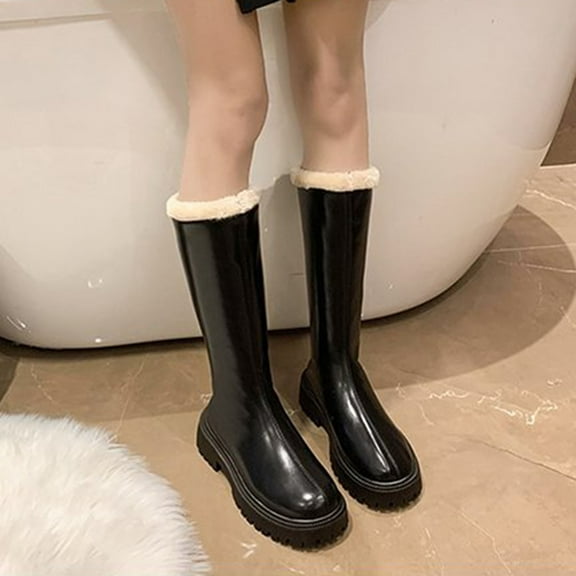 POROPL Knee High Boots for Women Winter High Heel Chunky Shoes,Womens Boots Size 6