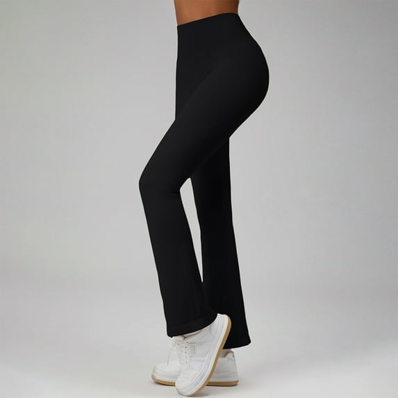 POROPL Leggings for Women High Waisted Tight Wide Leg Flare Leggings Casual Yoga Athletic Workout Size S-L