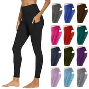 POROPL Leggings for Women, Leggings with Pockets for Women Tummy Control Workout Sports Yoga Athletic Leggings Reduced Price Size S-3XL