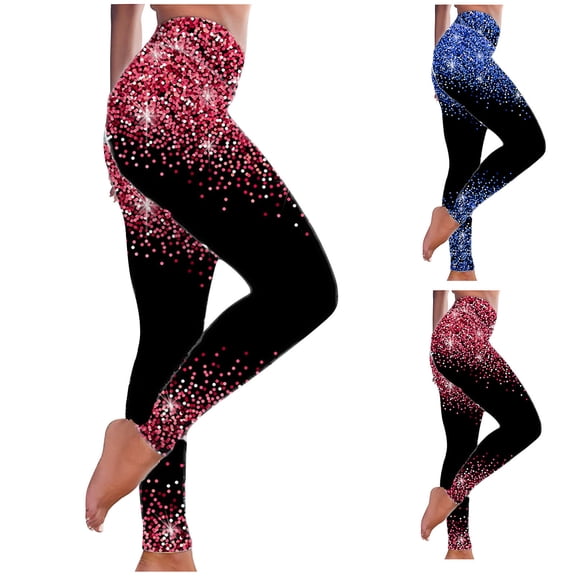 POROPL Leggings for Women Tight Leggings Casual Yoga Athletic Gradient Print Size S-3XL