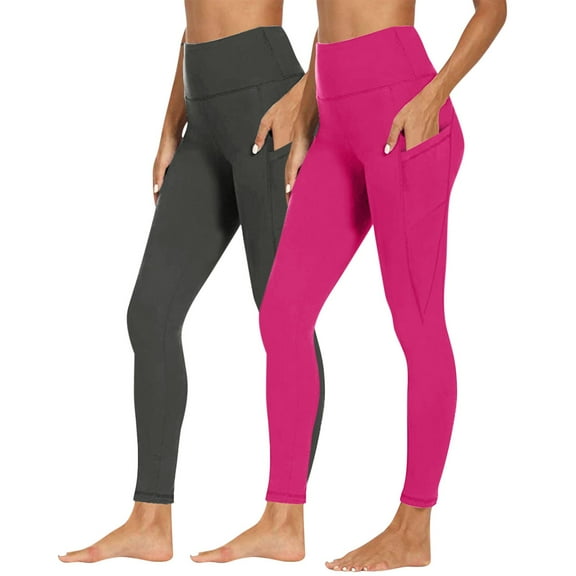 POROPL Leggings with Pockets for Women Yoga Athletic Workout Running Leggings Size S-3XL