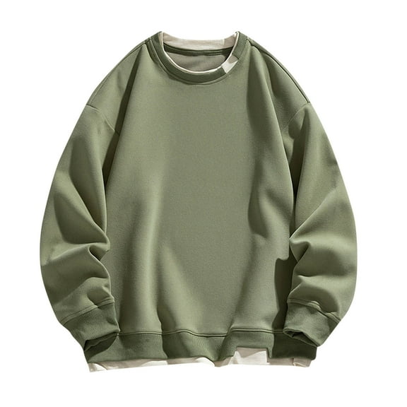 POROPL Men'S Pullover Sweatshirts Fashion Crew Neck Long Sleeve Sweatshirts Color Block Pullover Fall Clothing