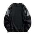 thumbnail image 1 of POROPL Men'S Pullover Sweatshirts Fashion Crew Neck Long Sleeve Sweatshirts Color Block Pullover Tops Black, 1 of 8