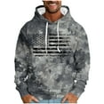 thumbnail image 1 of POROPL Mens Hoodies Sports Retro Print Pullover Sweatshirt with Pocket Black, 1 of 4