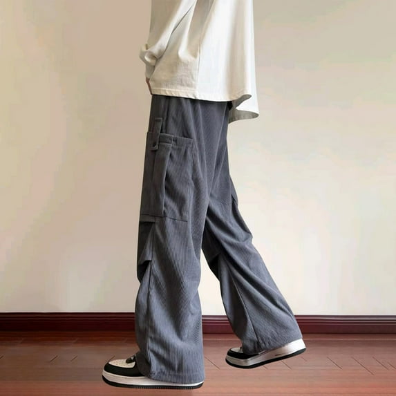 POROPL Mens Sweatpants Cotton Straight Comfy Pants Size M-3XL