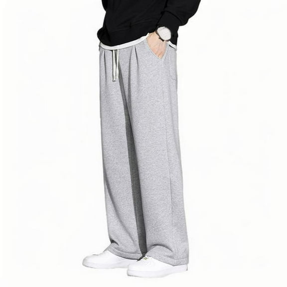 POROPL Mens Sweatpants with Pockets Cotton Straight Drawstring Pants,Sweatpants Men Size S-4XL