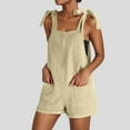 thumbnail image 1 of POROPL Overalls Shorts Women Fashion Loose Wide Leg Shorts with Pockets Lace-Up Jumpsuit Short, 1 of 9