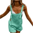 thumbnail image 1 of POROPL Overalls for Women Shorts Cotton Plus Size Casual Loose Shorts Jumpsuit Short, 1 of 4