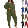 thumbnail image 1 of POROPL Pajamas for Women Plus Size,Long Sleeve Tops and Jogger Pants Sleepwear Loungewear Size XL-5X, 1 of 6