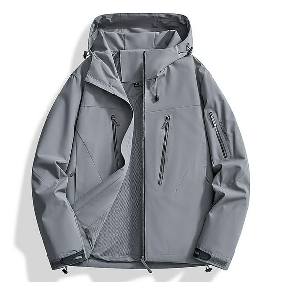 POROPL Plus Size Rain Jacket for Women Lightweight Waterproof Windproof Hooded Spring Thin Windbreaker Jacket