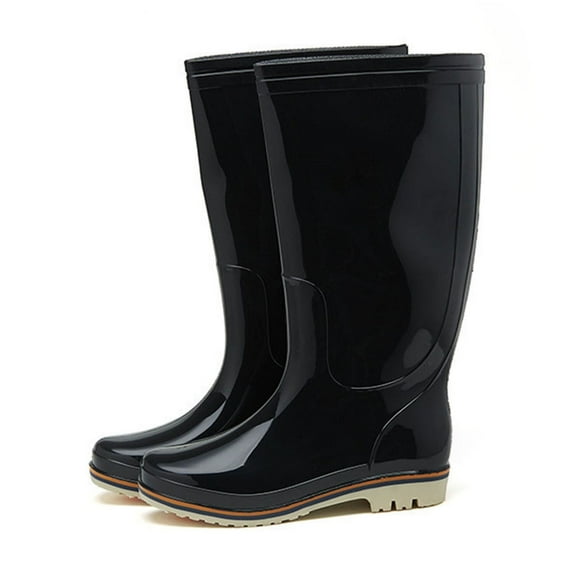 POROPL Rain Boots for Men Mid Calf Fashion Winter Rubber Non Slip Outdoor Shoes Boots for Men Size 6