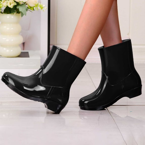 POROPL Rain Boots for Women Mid Calf Fashion Summer Shoes,Boots for Women Size 6.5