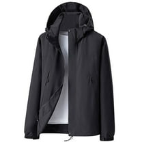 POROPL Rain Jacket Men Hooded Casual Outdoor Windbreaker Jacket