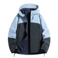 thumbnail image 1 of POROPL Rain Jacket Men Hooded Zipper Casual Outdoor Windbreaker Jacket, 1 of 8
