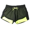 thumbnail image 1 of POROPL Running Shorts for Women,Mesh Double-Layer Drawstring Elastic Waisted Loose Active Shorts, 1 of 3