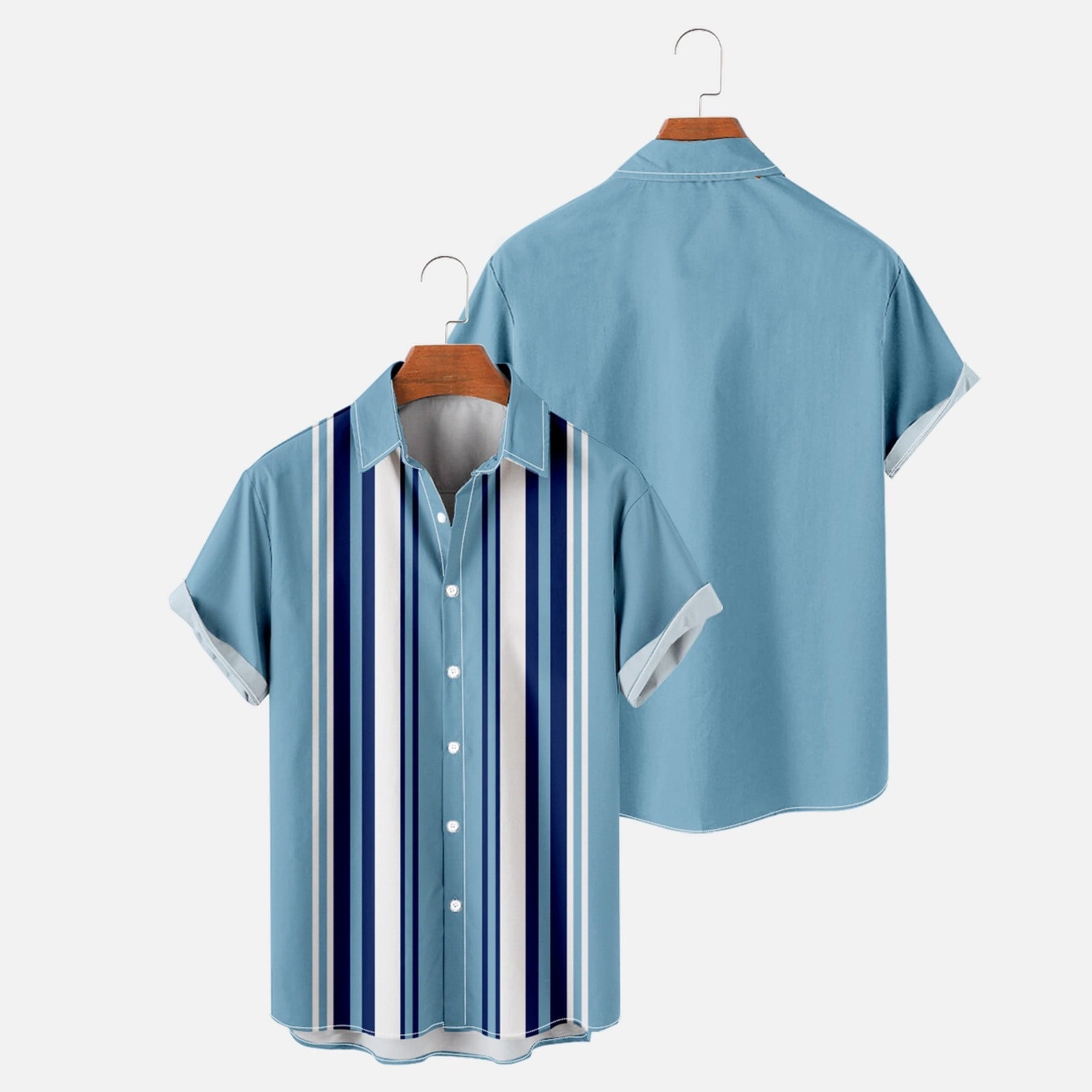 POROPL Shirts For Men Button-down Short Sleeve Summer Fashion Hawaiian ...