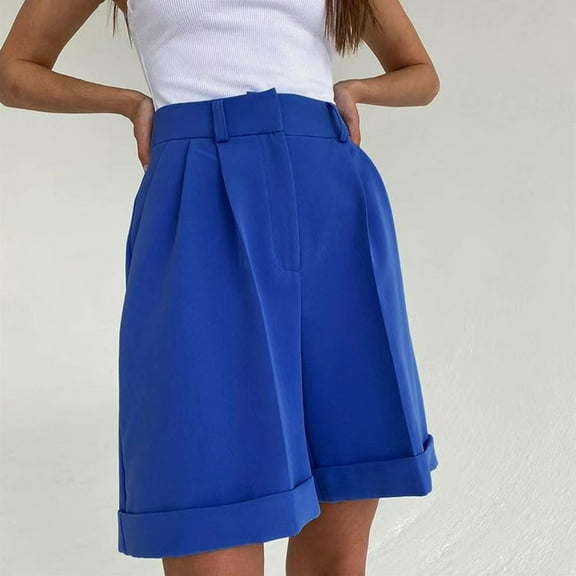 POROPL Shorts for Women Summer Fashion High Waist Casual Shorts with Pockets Zip Short