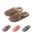 thumbnail image 1 of POROPL Slippers for Women Indoor Fuzzy Slippers Soft Sole Slippers Winter Indoor(Argyle,Slip On,Warm) Size 6-6.5, 1 of 4