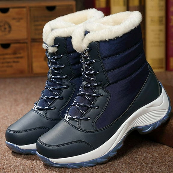 POROPL Snow Boots For Women Thick Soled High Top Velvet Warm Non Slip Shoes Boots for Clearence