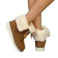 thumbnail image 1 of POROPL Snow Boots for Women Mid Calf Low Heel Leather Shoes,Size 9.5, 1 of 8