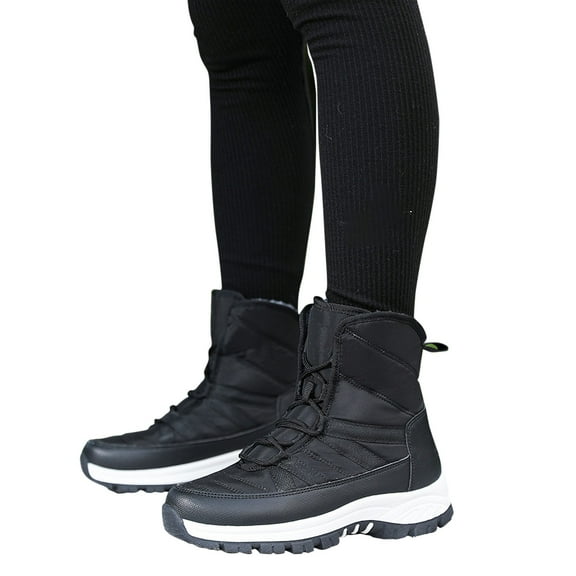 POROPL Snow Boots for Women Mid Calf Winter Fleece Shoes,Boots for Women Size 8.5